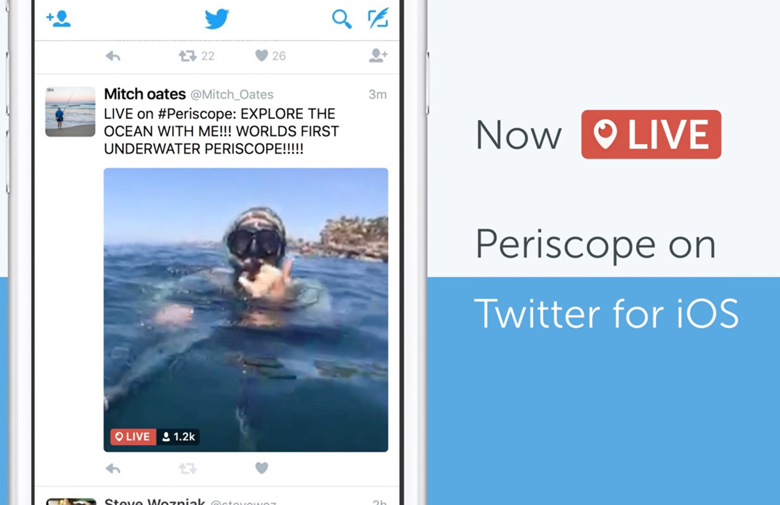 Twitter laat Periscope-video’s vanuit de timeline bekijken