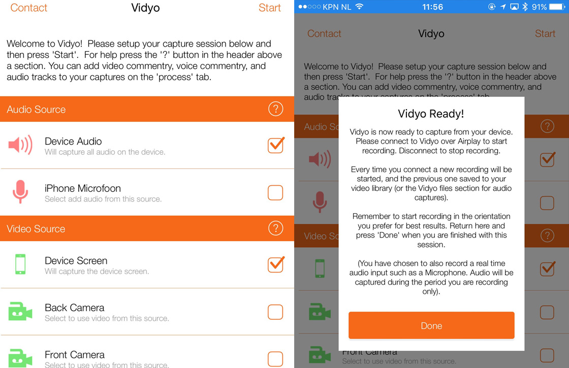 Zo maak je iPhone-schermopnames met de Vidyo-app