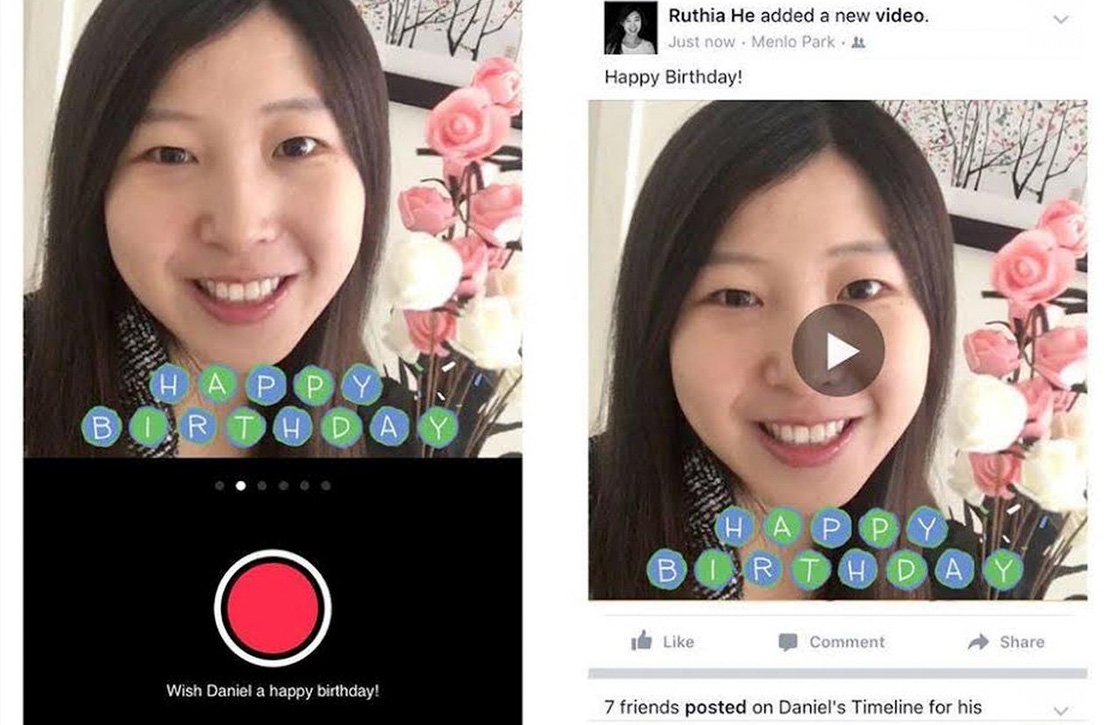 Facebook laat je vrienden feliciteren met een videoboodschap