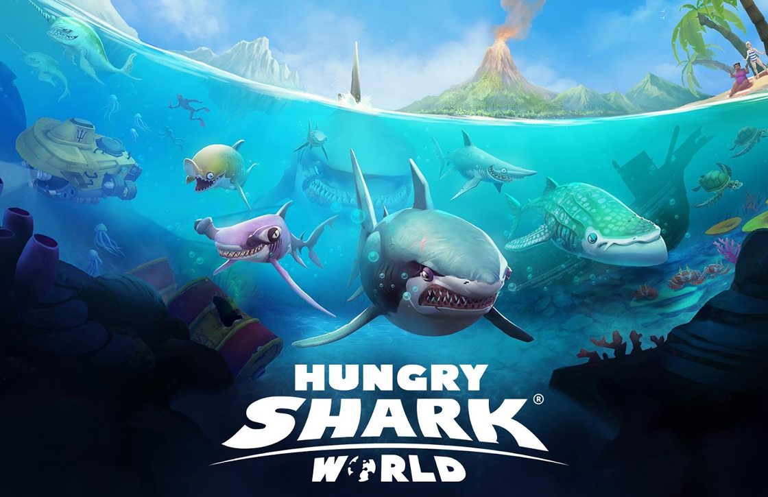 Jaag als haai op lekkernijen uit de zee in Hungry Shark World