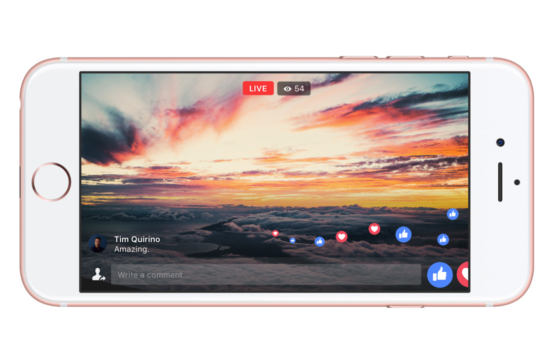 Facebook Live update biedt streams in volledig scherm