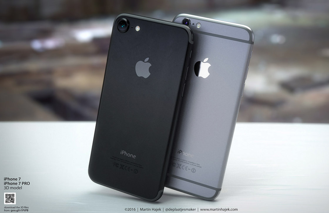 Hoe de nieuwe iPhone 7 er in donker spacegrijs kan uitzien