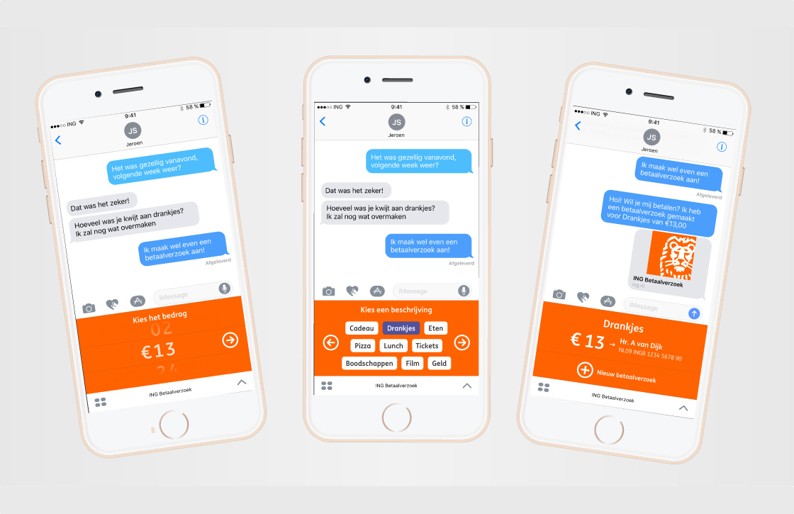 ING lanceert iMessage-app voor het versturen van betaalverzoeken