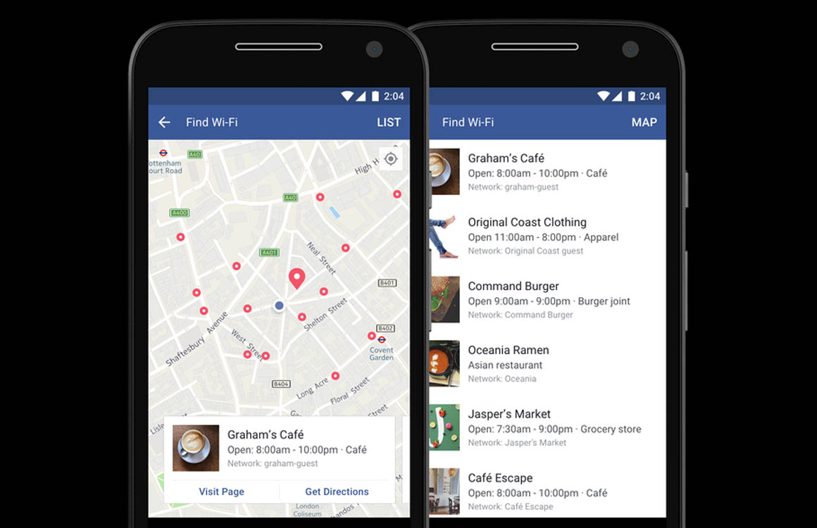 Facebook laat gebruikers gratis wifi-netwerken in de buurt vinden