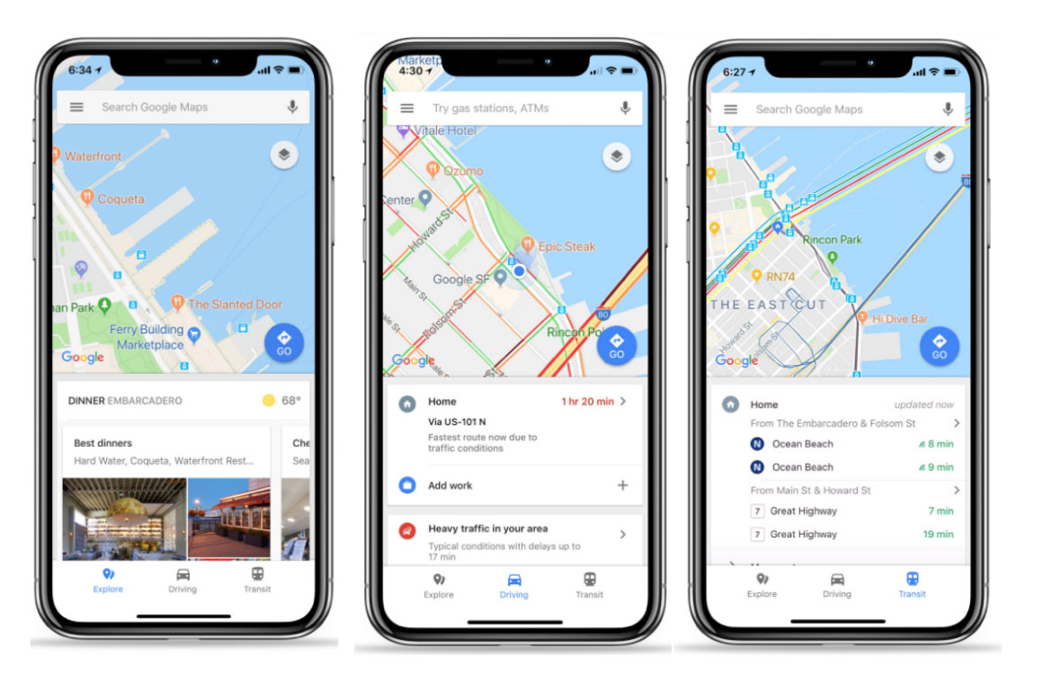 Zo helpt Google Maps je nu beter in de auto, het ov of in een restaurant