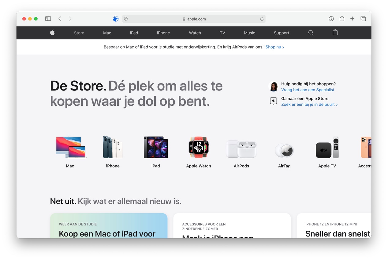 Online Apple Store heeft een compleet nieuw design