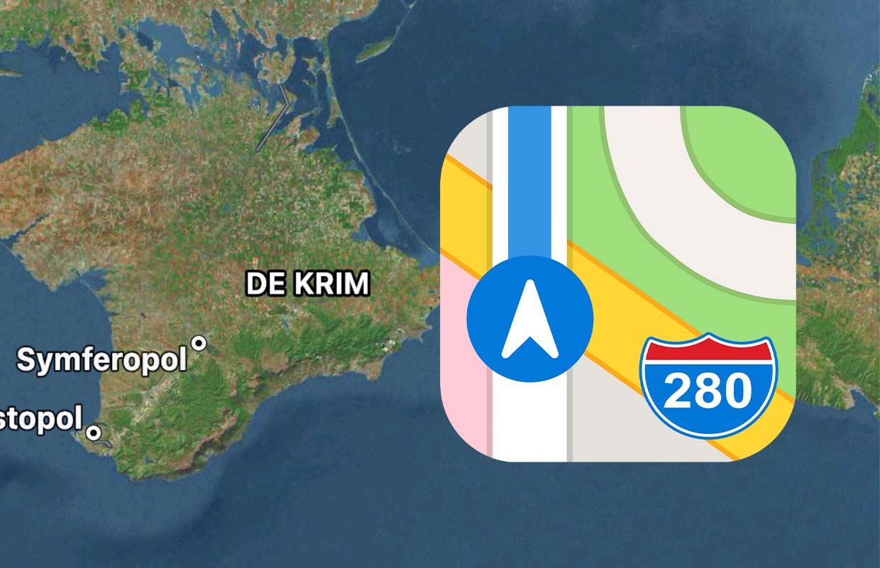 De Krim hoort volgens Apple Maps weer bij Oekraïne